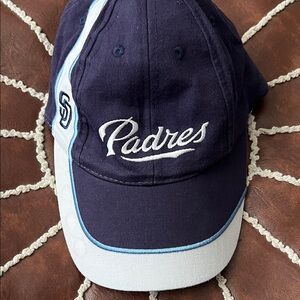 San Diego Padres Script Logo Baseball Cap - Navy & Light Blue